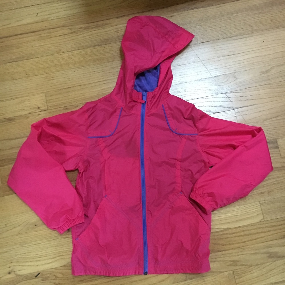 Columbia Windbreaker Jacket Dark Pink with purple